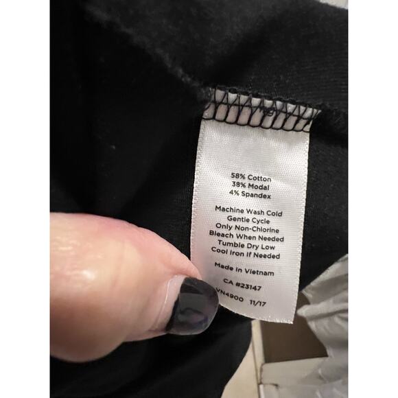 Talbots Knit Maxi Skirt Solid Black Long Sz Large Stretch Pull-on Elastic waist - Picture 6 of 6